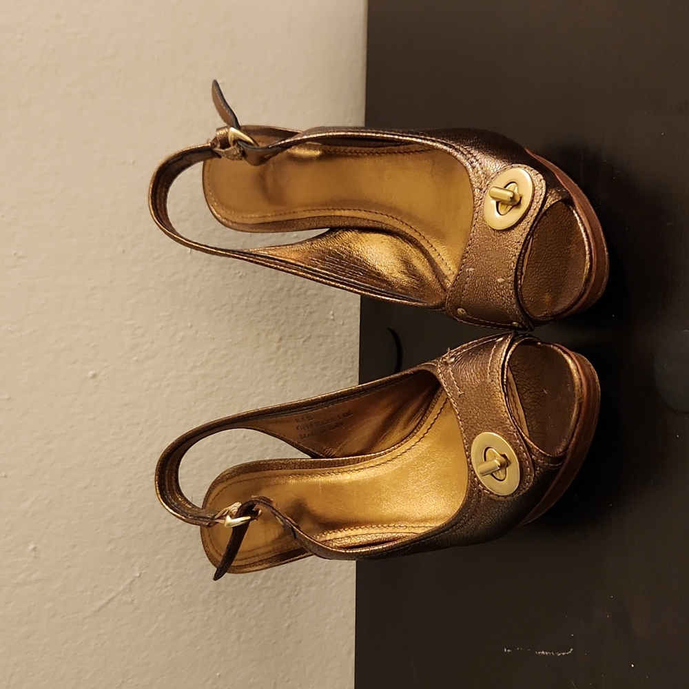 Coach gold heel
